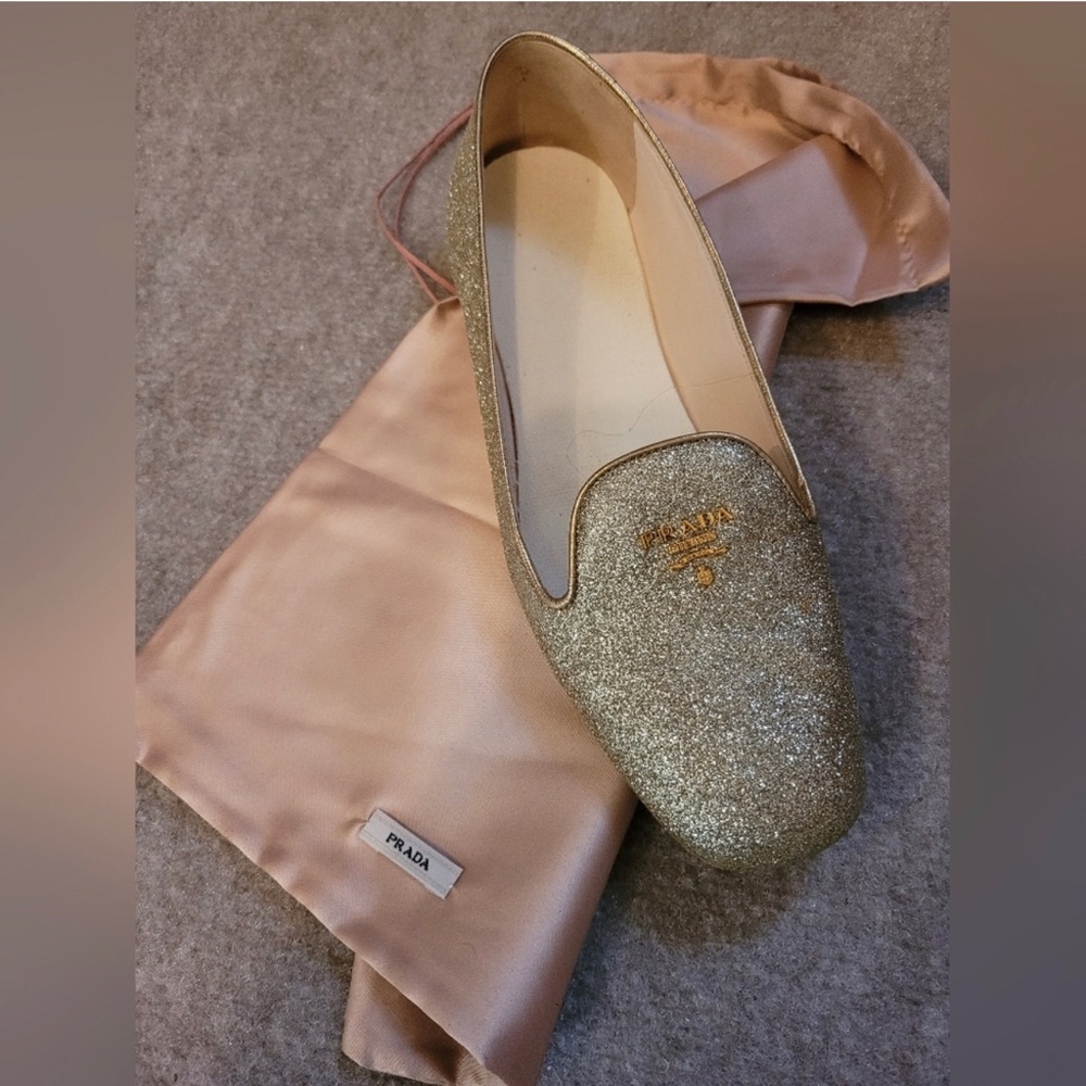 Gold PRADA SLIP ON SHOES - Picture 2 of 3